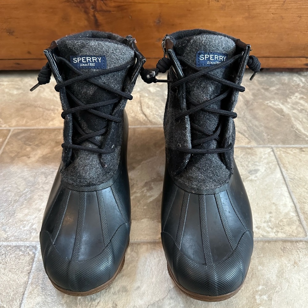 Sperry Black and Gray Waterproof Boots